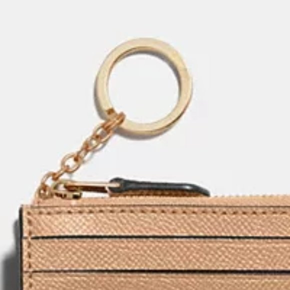 $59 NWT COACH Leather Id Credit Card Case & Key Ring - Picture 2 of 3